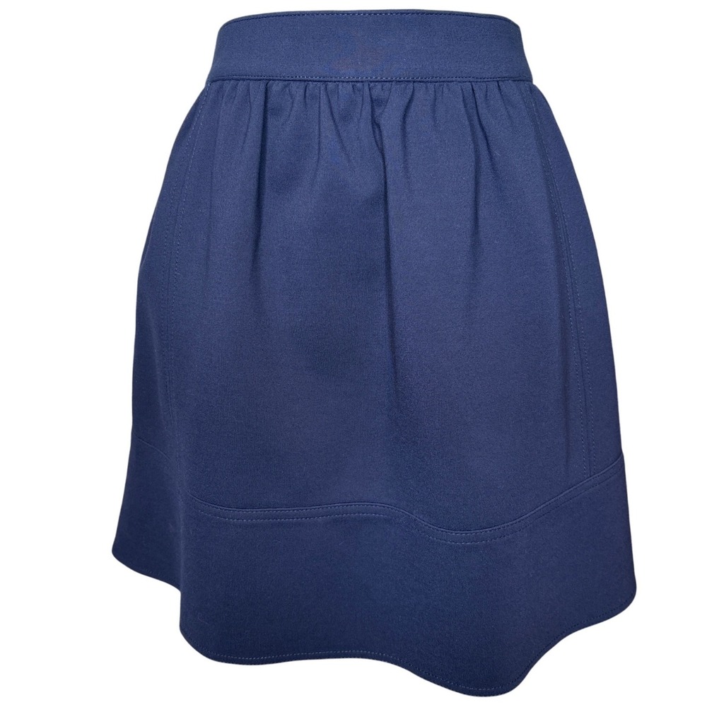 NWT Madewell Navy Blue A Line Gathered Ponté Mini Skirt Sz 10 Office Casual-Chic